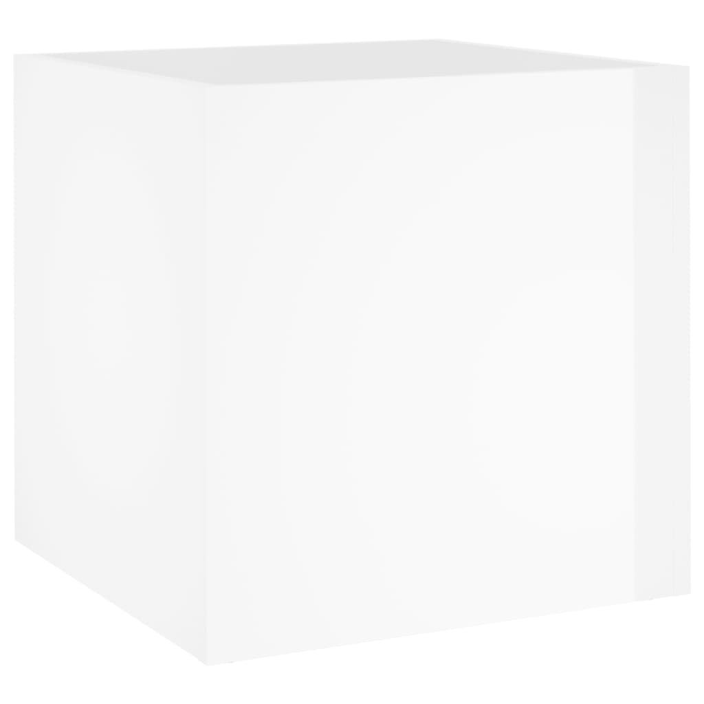 vidaXL Ζαρντινιέρα Γυαλιστερή Λευκή 40x40x40 εκ. Επεξεργασμένο Ξύλο