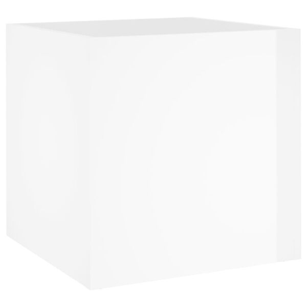 vidaXL Ζαρντινιέρα Γυαλιστερή Λευκή 40x40x40 εκ. Επεξεργασμένο Ξύλο