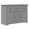 vidaXL Μπουφές BODO Γκρι 115,5x43x200,5 εκ. από Μασίφ Ξύλο Πεύκου