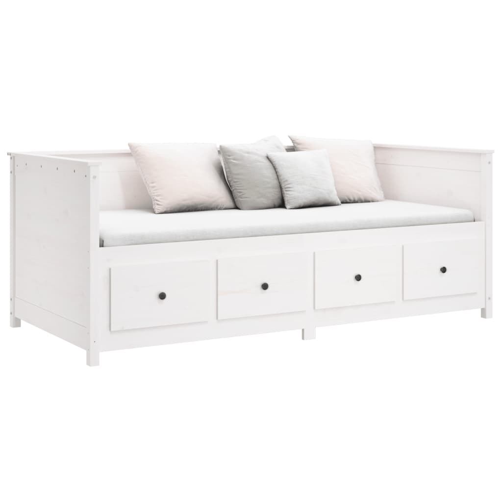 vidaXL Κρεβάτι ημέρας χωρίς στρώμα Λευκό 75x190 cm Στερεό ξύλο πεύκο