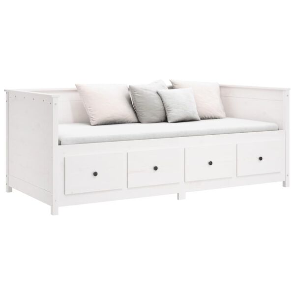 vidaXL Κρεβάτι ημέρας χωρίς στρώμα Λευκό 75x190 cm Στερεό ξύλο πεύκο