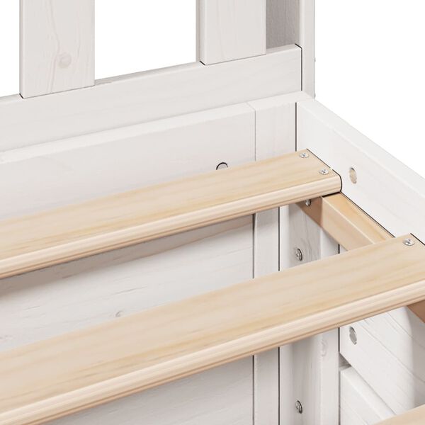 vidaXL Κρεβάτι Βιβλιοθήκη Χωρίς Στρώμα Λευκό 75x190 εκ Μασίφ Πεύκο