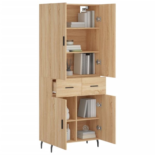 vidaXL Ντουλάπι Sonoma δρυς 69,5 x 34 x 180 εκ. από Επεξεργασμένο Ξύλο