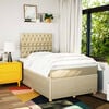 vidaXL &Kappa;&rho;&epsilon;&beta;ά&tau;&iota; Boxspring &mu;&epsilon; &Sigma;&tau;&rho;ώ&mu;&alpha; &Kappa;&rho;&epsilon;&mu; 120x190 &epsilon;&kappa;. &Upsilon;&phi;&alpha;&sigma;&mu;ά&tau;&iota;&nu;&omicron;