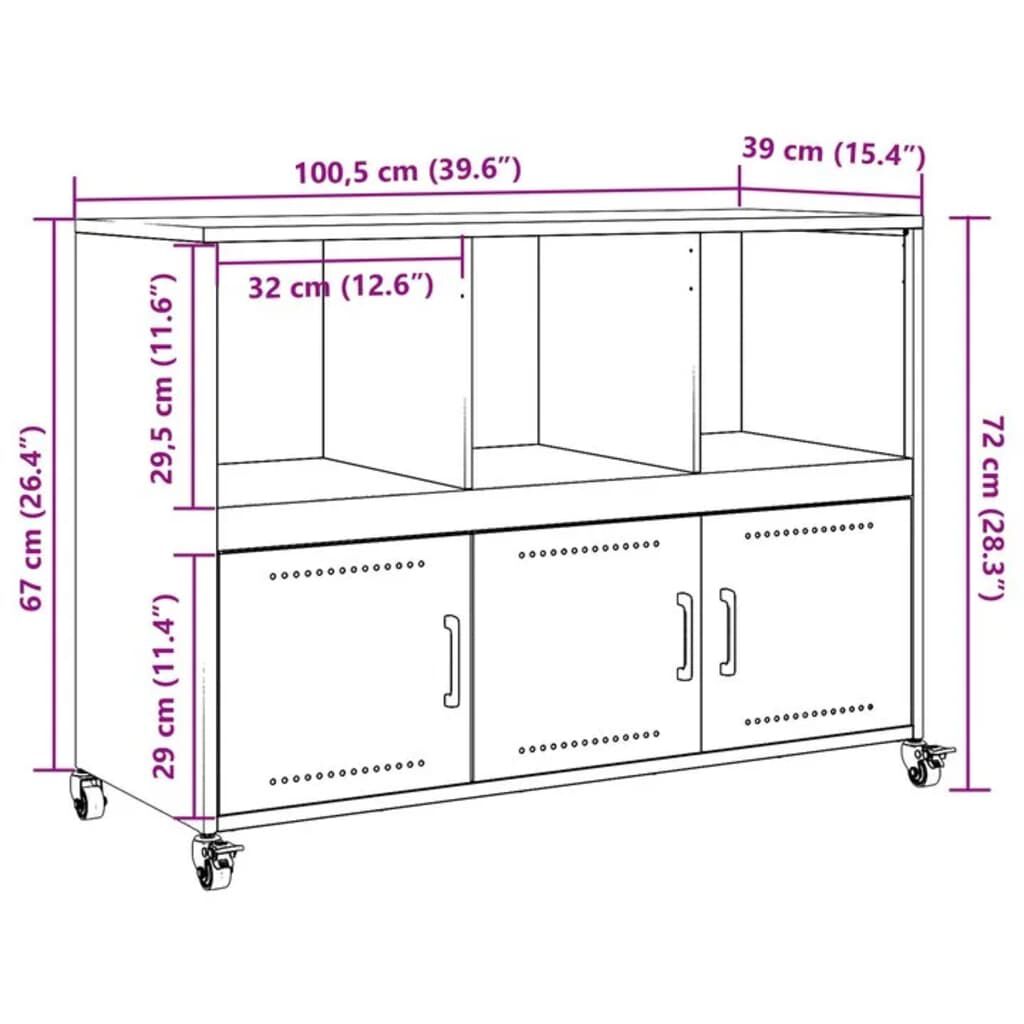 vidaXL Ντουλάπι Μουσταρδί 100,5x39x72 εκ. από Ατσάλι