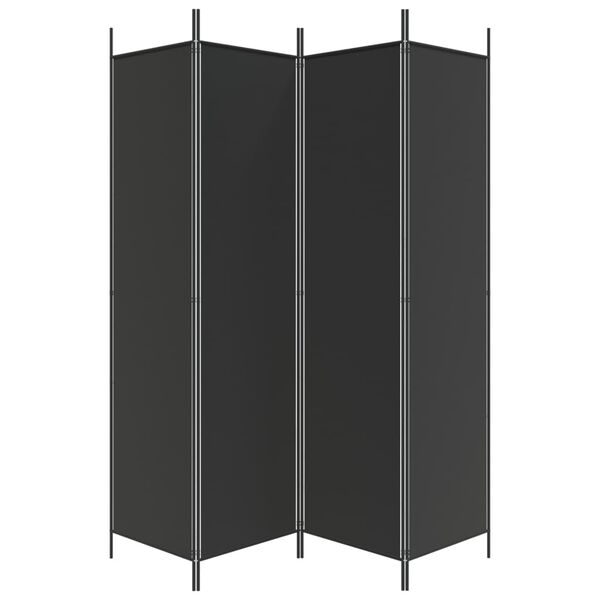 vidaXL Διαχωριστικό Δωματίου με 4 Πάνελ Μαύρο 200x200 εκ. από Ύφασμα