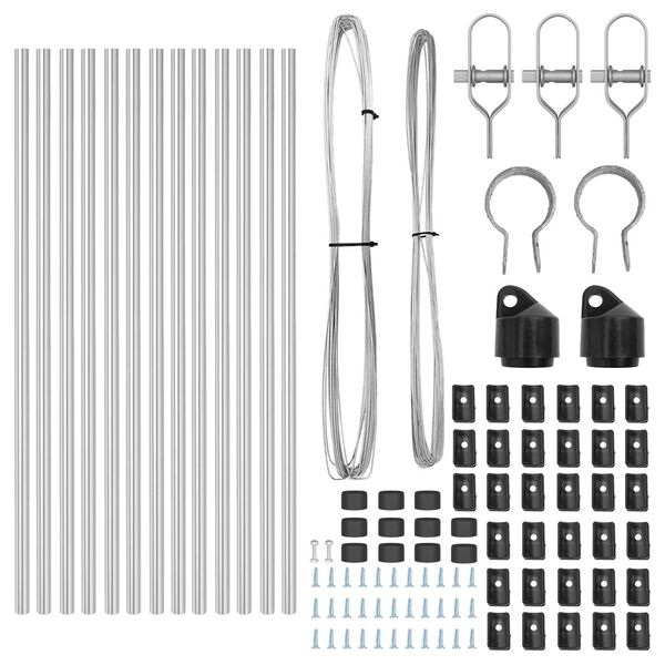 vidaXL Πό posts φράχτη 13 pcs Ασημί Ø32mm 80 εκ Γαλβανισμένος χάλυβας
