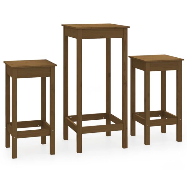 vidaXL &Sigma;&epsilon;&tau; &Epsilon;&pi;ί&pi;&lambda;&omega;&nu; &Mu;&pi;&alpha;&rho; 3 &Tau;&epsilon;&mu;&alpha;&chi;ί&omega;&nu; &Mu;&epsilon;&lambda;ί &Kappa;&alpha;&phi;έ &alpha;&pi;ό &Mu;&alpha;&sigma;ί&phi; &Xi;ύ&lambda;&omicron; &Pi;&epsilon;ύ&kappa;&omicron;&upsilon;