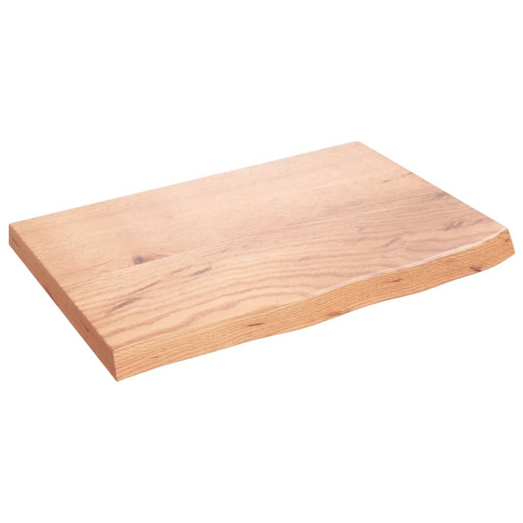 vidaXL Επιφ Τραπεζιού Αν Καφέ 60x40x(2-4)εκ. Επεξ. Μασίφ Ξύλο Δρυός
