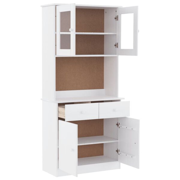 vidaXL Ντουλάπι ALTA Λευκό 77 x 35 x 165 εκ. από Μασίφ Ξύλο Πεύκου