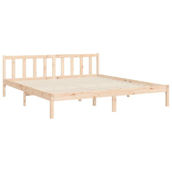 vidaXL Πλαίσιο Κρεβατιού με Κεφαλάρι 180x200 εκ. από Μασίφ Ξύλο