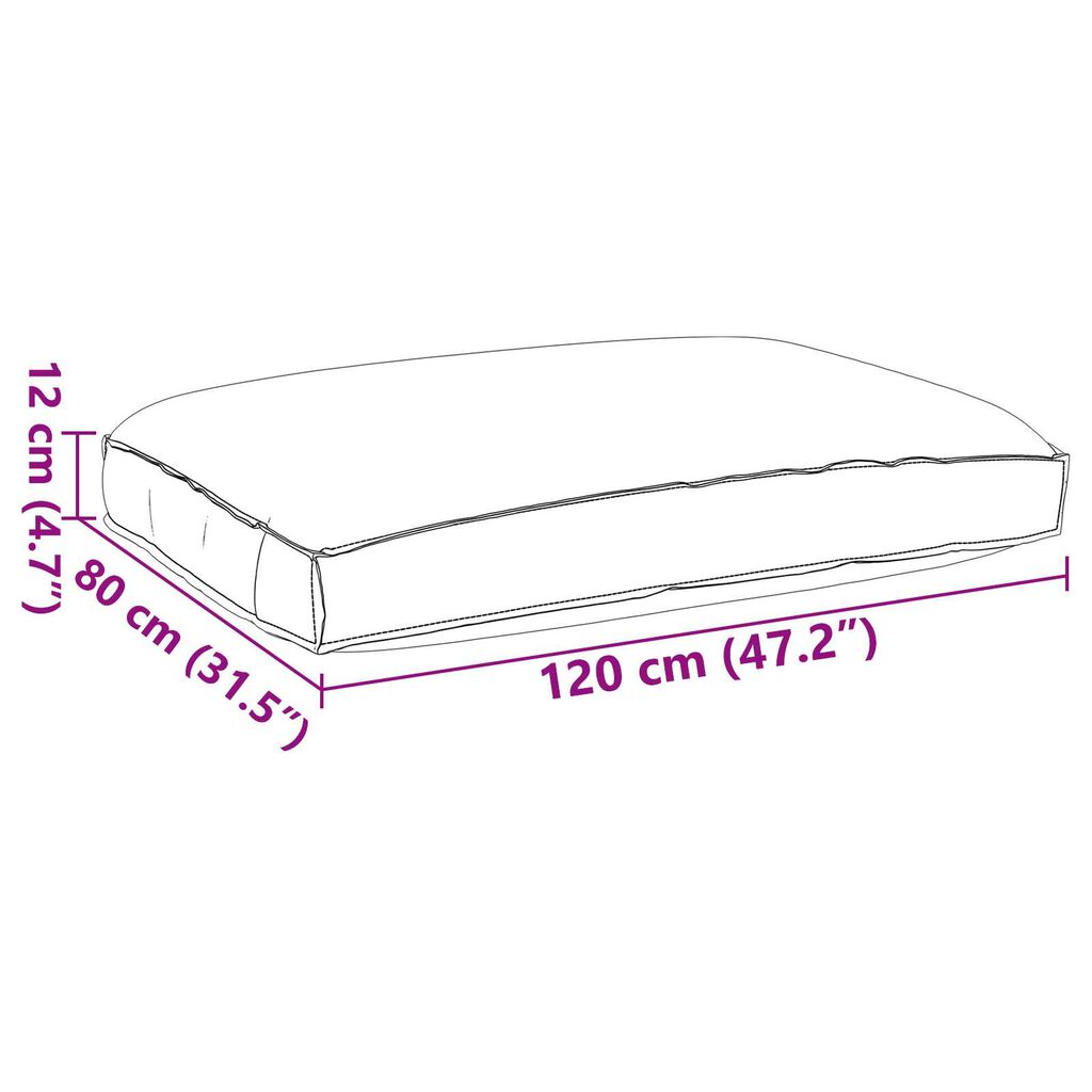 vidaXL Μαξιλάρι Παλέτας για Κάθισμα Μπλε 120x80x12 εκ. Υφασμάτινο