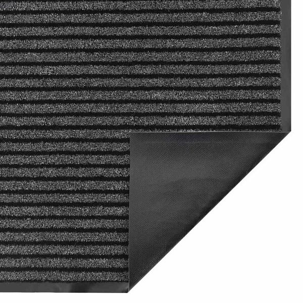 vidaXL Χαλάκι Εξώπορτας Ριγέ Μαύρο και Γκρι 40 x 60 cm
