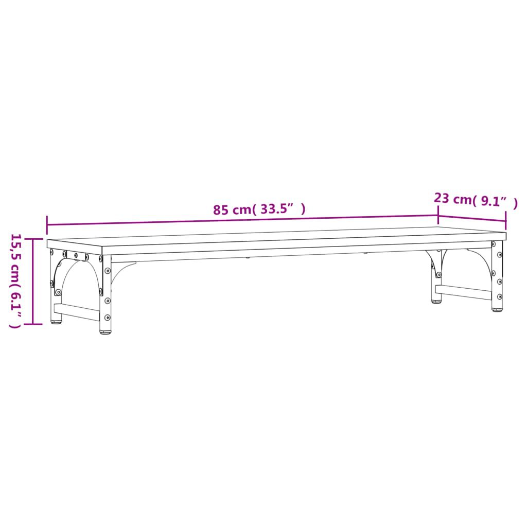 vidaXL Βάση Οθόνης Μαύρη 85 x 23 x 15,5 εκ. από Επεξεργασμένο Ξύλο