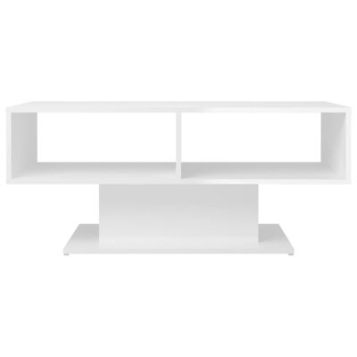 vidaXL Τραπεζάκι Σαλονιού Γυαλ. Λευκό 103,5x50x44,5 εκ. Μοριοσανίδα