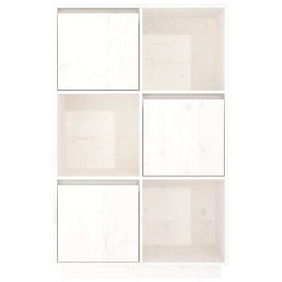 vidaXL Ντουλάπι Ψηλό Λευκό 74 x 35 x 117 εκ. από Μασίφ Ξύλο Πεύκου