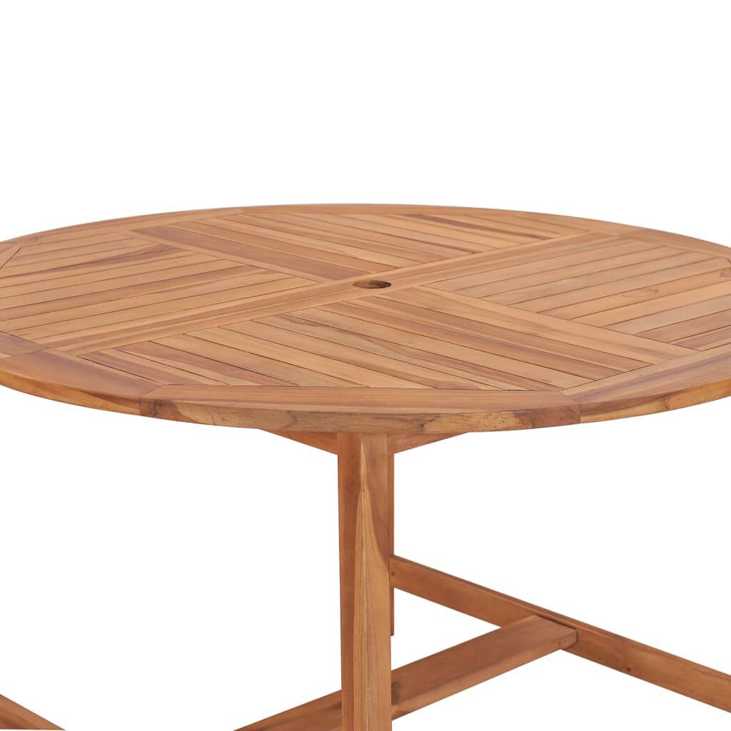 vidaXL Τραπεζαρία Κήπου Ø110x75 εκ. από Μασίφ Ξύλο Teak