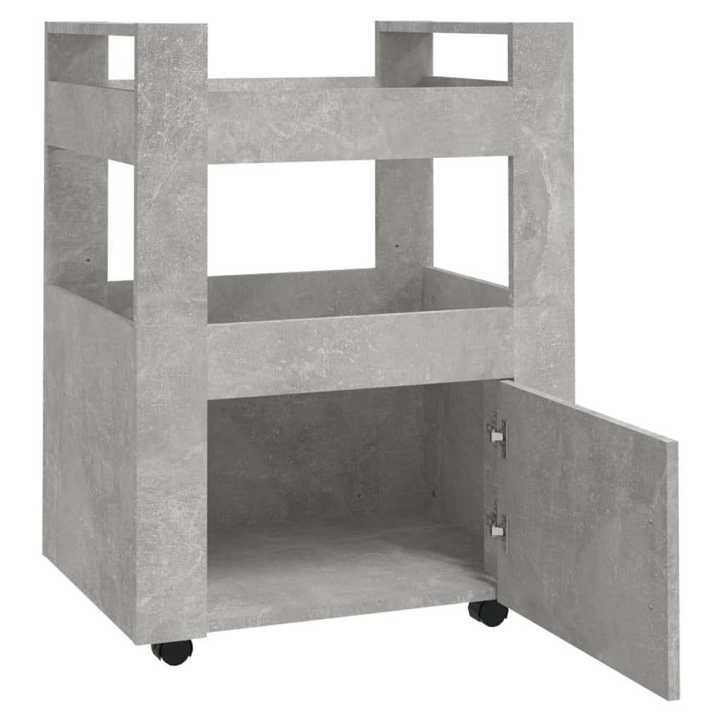 vidaXL Τρόλεϊ Κουζίνας Γκρι Σκυρ. 60x45x80 εκ. από Επεξεργασμένο Ξύλο