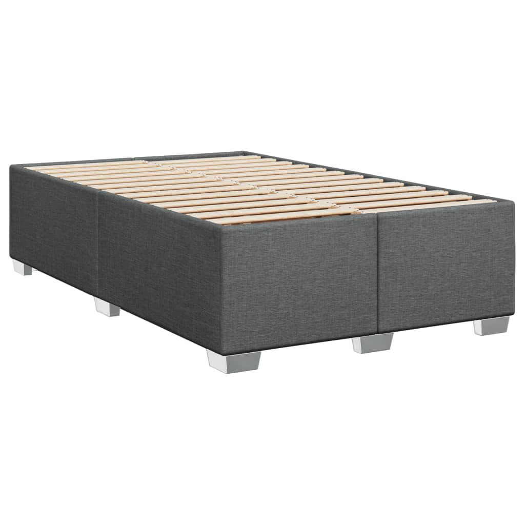 vidaXL Κρεβάτι Boxspring με Στρώμα Σκούρο Γκρι 120x190 εκ Υφασμάτινο