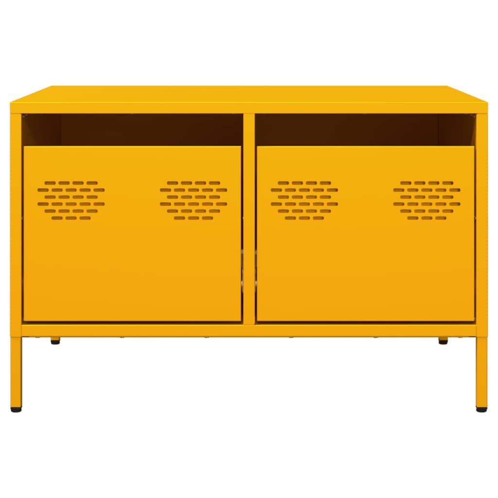 vidaXL Έπιπλο Τηλεόρασης Μουσταρδί 68x50x43,5 εκ. Ατσάλι Ψυχρής Έλασης