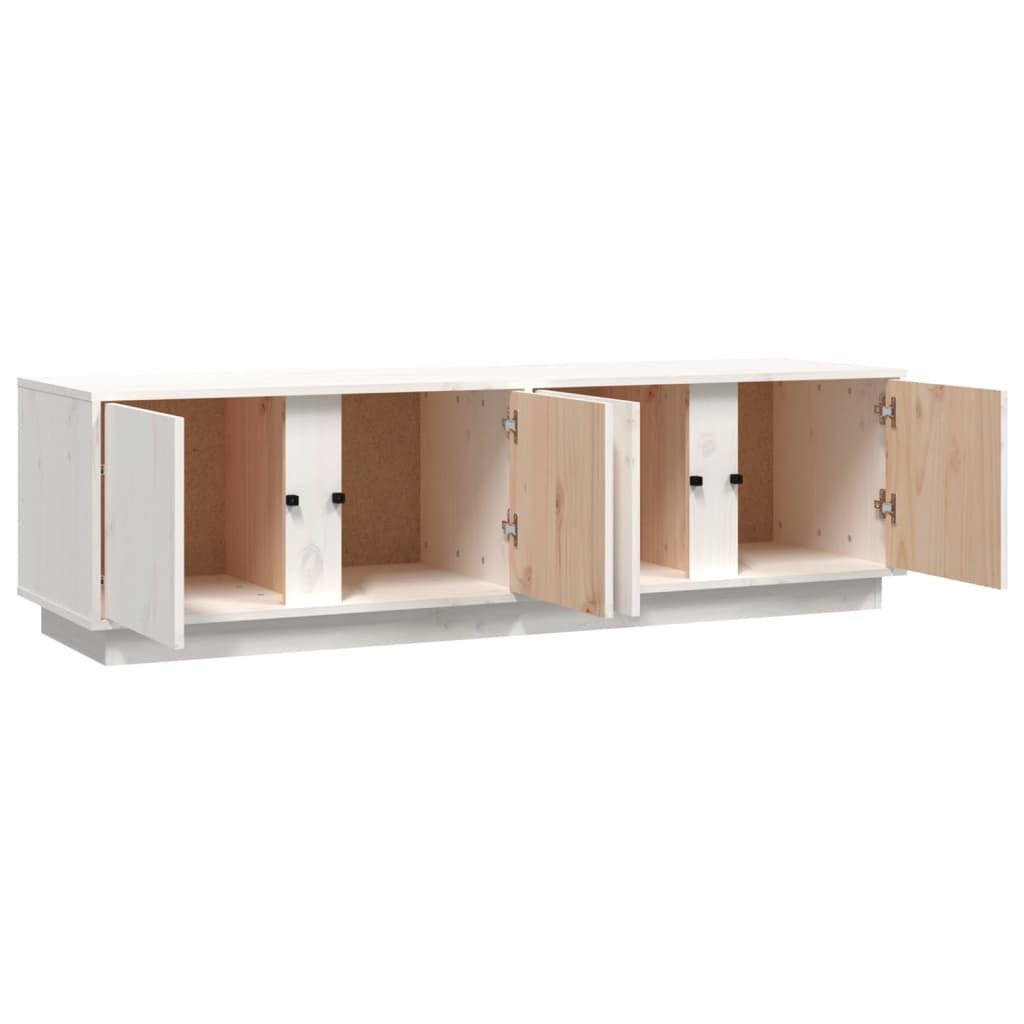 vidaXL Έπιπλο Τηλεόρασης Λευκό 140 x 40 x 40 εκ. από Μασίφ Ξύλο Πεύκου