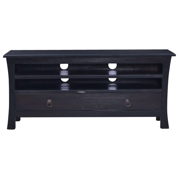vidaXL Έπιπλο Τηλεόρασης Ανοιχτό Καφέ Μαύρο 100x30x45 εκ. Μασίφ Μαόνι