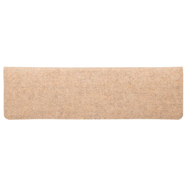 vidaXL Πατάκια Σκάλας 10 τεμ. Κρέμα 65x21x4 εκ. Βελονιασμένα
