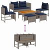 vidaXL Σετ Καναπέ Κήπου 6 pcs γκρι και ναυτικό μπλε συνθετικό ρατάν