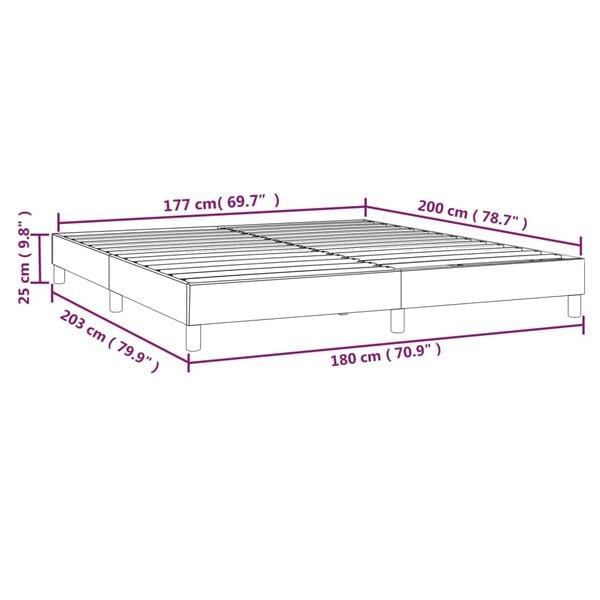 vidaXL Σκελετός Κρεβατιού Χωρίς Στρώμα Κρεμ 180x200 εκ. Υφασμάτινο