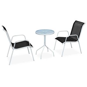vidaXL &Sigma;&epsilon;&tau; &Epsilon;&pi;ί&pi;&lambda;&omega;&nu; Bistro 3 &Tau;&epsilon;&mu;&alpha;&chi;ί&omega;&nu; &Mu;&alpha;ύ&rho;&omicron; &Alpha;&tau;&sigma;ά&lambda;&iota;&nu;&omicron;