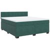 vidaXL Κρεβάτι Boxspring με Στρώμα Σκούρο Πράσινο 180x200εκ. Βελούδινο