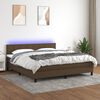 vidaXL &Kappa;&rho;&epsilon;&beta;ά&tau;&iota; Boxspring &mu;&epsilon; &Sigma;&tau;&rho;ώ&mu;&alpha; & LED &Sigma;&kappa;.&Kappa;&alpha;&phi;έ 160x200 &epsilon;&kappa; &Upsilon;&phi;&alpha;&sigma;&mu;ά&tau;&iota;&nu;&omicron;