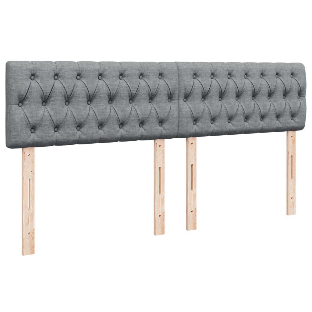 vidaXL Κρεβάτι Boxspring με Στρώμα Ανοιχτό Γκρι 200x200 εκ. Υφασμάτινο