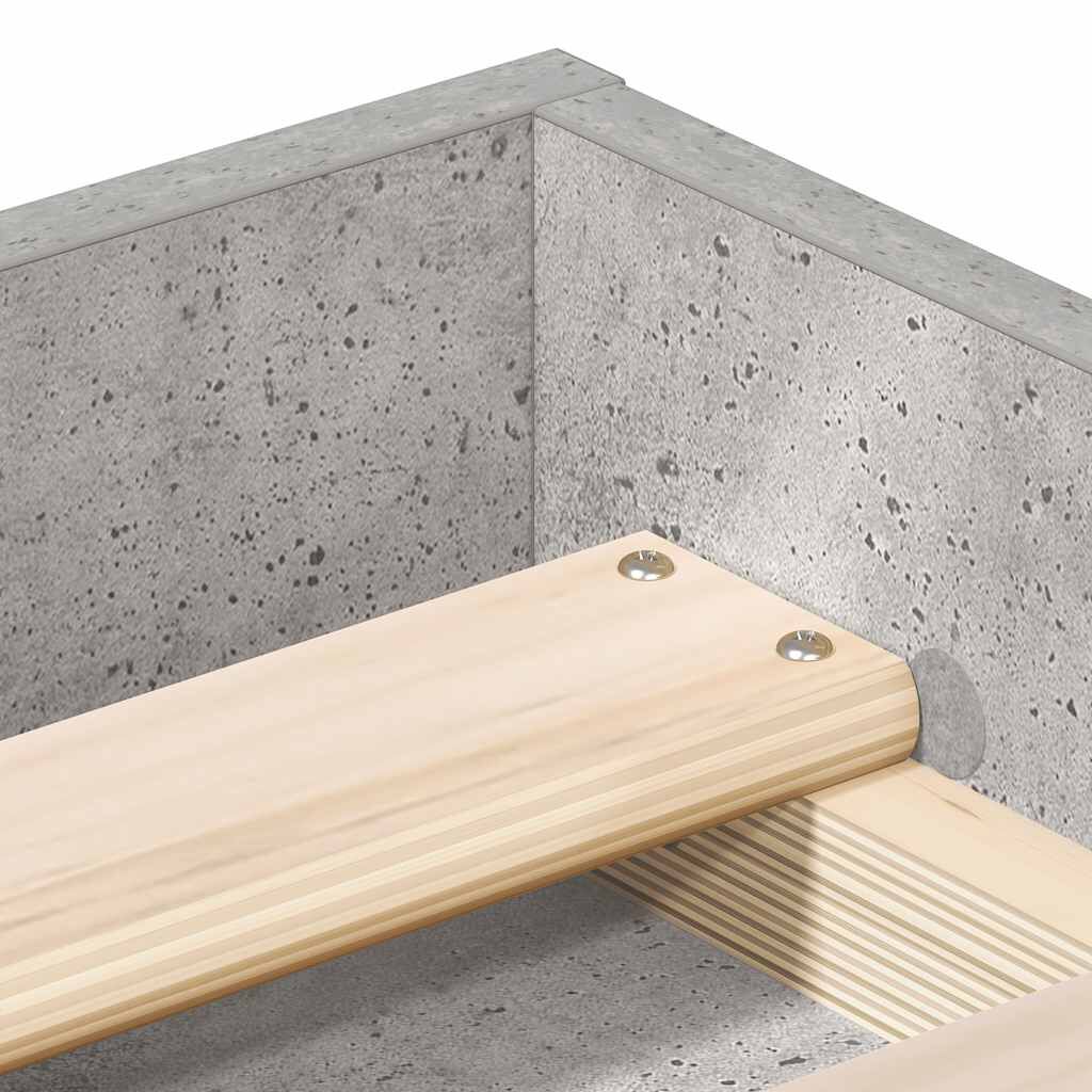 vidaXL Πλαίσιο Κρεβατιού Γκρι Σκυροδέματος 120x190 εκ. Small Double
