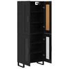 vidaXL Highboard &Mu;&alpha;ύ&rho;&eta; &Omicron;&xi;&upsilon;ά 69,5 x 34 x 180 &epsilon;&kappa;. &Epsilon;&pi;&epsilon;&xi;&epsilon;&rho;&gamma;&alpha;&sigma;&mu;έ&nu;&omicron; &xi;ύ&lambda;&omicron;