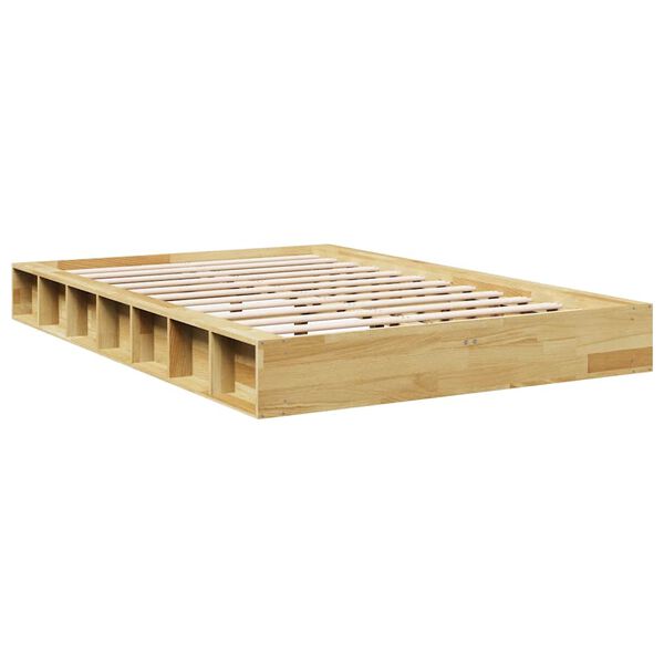 vidaXL Πλαίσιο κρεβατιού χωρίς στρώμα 120x200 cm μασίφ ξύλο δρυς