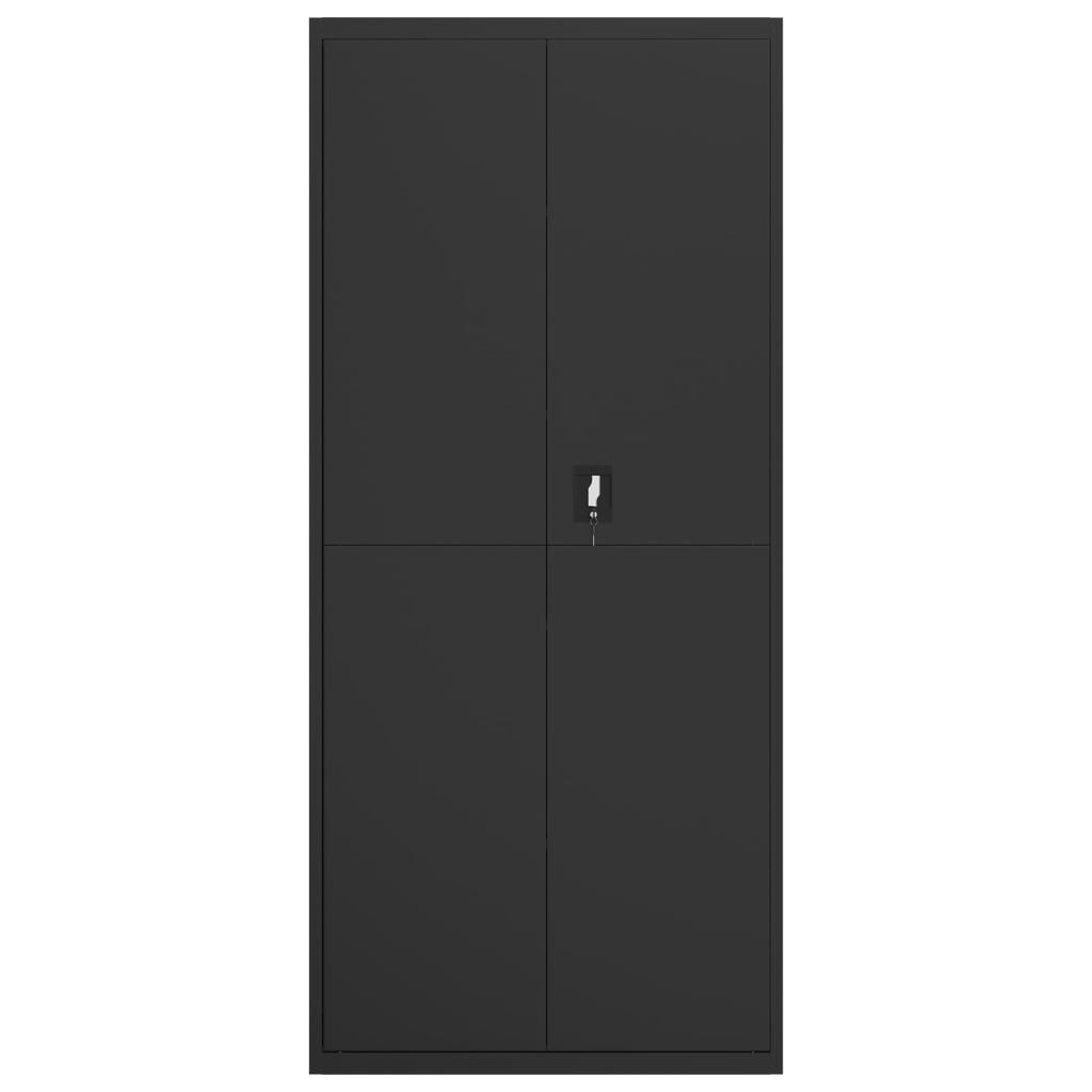 vidaXL Αρχειοθήκη Μαύρη 90 x 40 x 240 εκ. από Ατσάλι