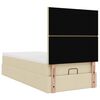 vidaXL Οθωμανικό κρεβάτι με στρώμα Cream 80x200cm ύφασμα