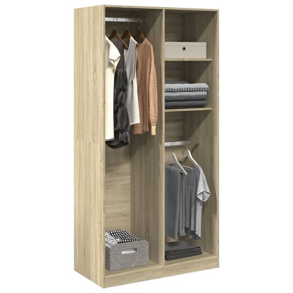 vidaXL Ντουλάπα Χρώμα Sonoma Δρυς 100x50x200εκ. από Επεξεργασμένο Ξύλο