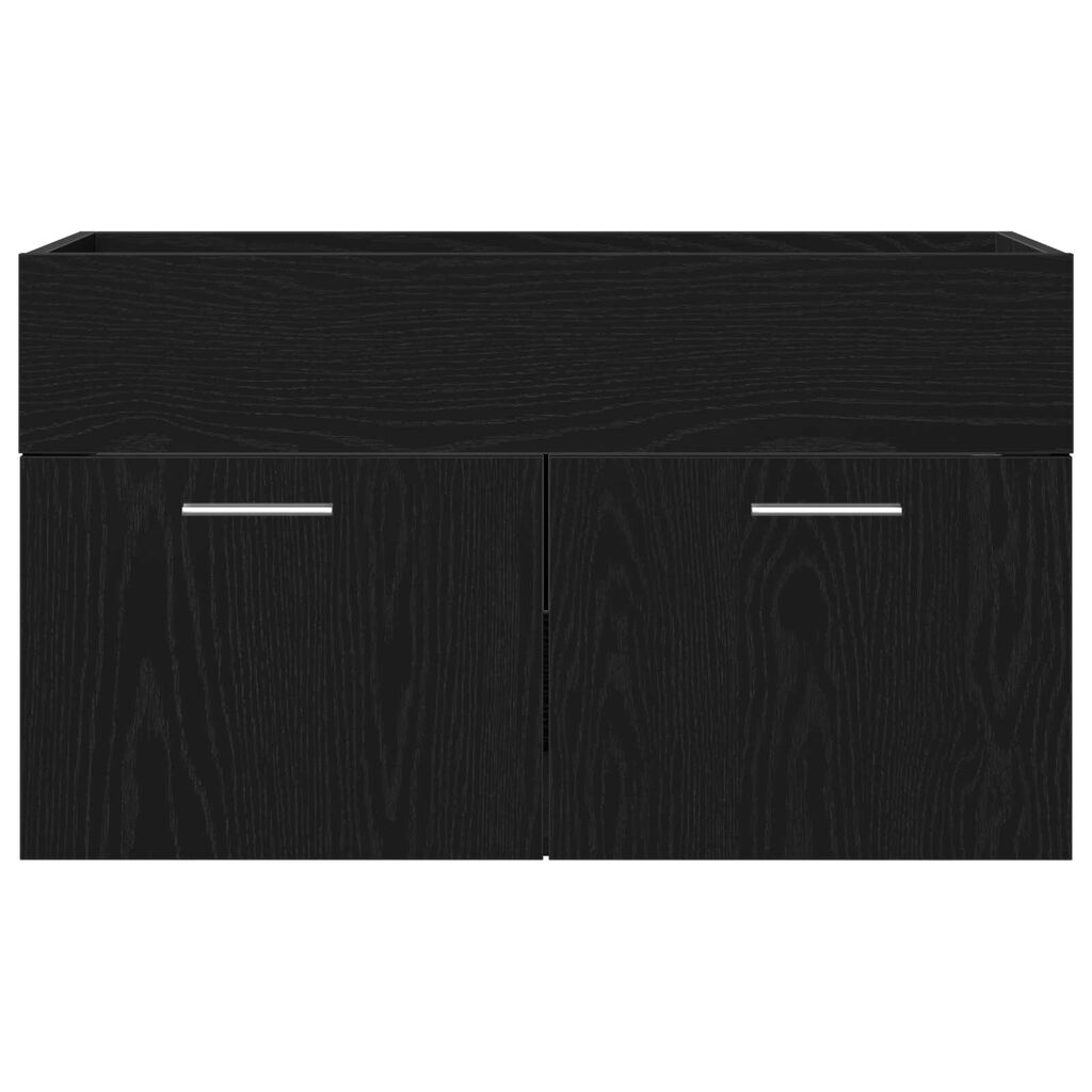 vidaXL Νιπτήρας με Ντουλάπι Μαύρη Δρυς 90x38,5x46 εκ. Επεξεργασμένο Ξύλο