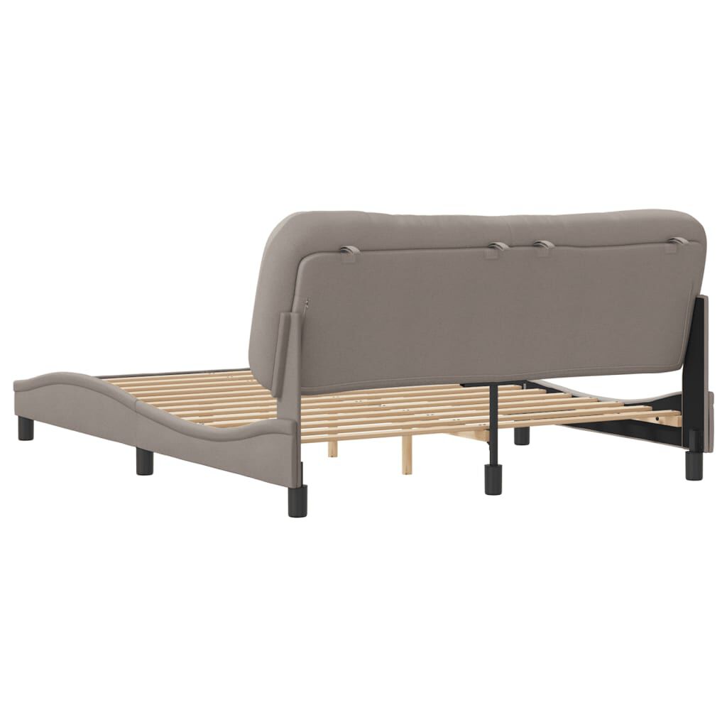 vidaXL Σκελετός Κρεβατιού Χωρίς Στρώμα Taupe 160x200 εκ. Υφασμάτινο
