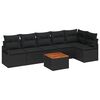 vidaXL Σετ Καναπέ Κήπου 7 pcs Μαύρο