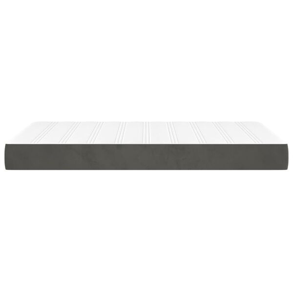 vidaXL Στρώμα με Pocket Springs Σκούρο Γκρι 120x200x20 εκ. Βελούδινο