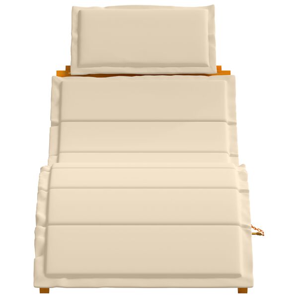vidaXL Ξαπλώστρα 2 pcs Μπεζ 184 x 55 x 64 εκ Μασίφ ξύλο ακακίας