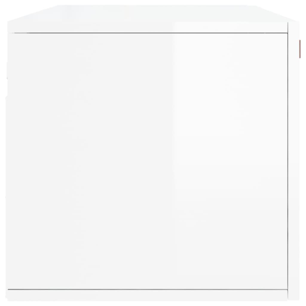 vidaXL Ντουλάπι Τοίχου Γυαλ. Λευκό 100 x 36,5 x 35 εκ. Επεξεργ. Ξύλο