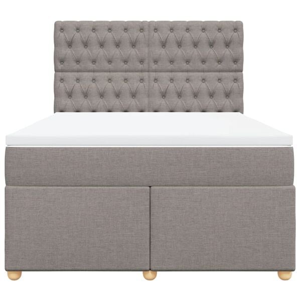 vidaXL &Kappa;&rho;&epsilon;&beta;ά&tau;&iota; Boxspring &mu;&epsilon; &Sigma;&tau;&rho;ώ&mu;&alpha; Taupe 140x190 &epsilon;&kappa;. &Upsilon;&phi;&alpha;&sigma;&mu;ά&tau;&iota;&nu;&omicron;
