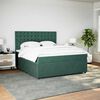 vidaXL Κρεβάτι Boxspring με Στρώμα Σκούρο Πράσινο 180x200εκ. Βελούδινο