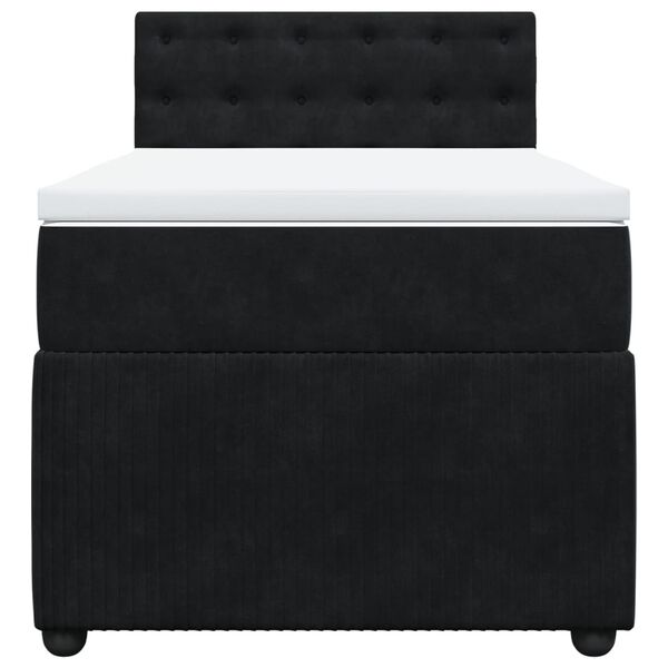 vidaXL Κρεβάτι Boxspring με Στρώμα Μαύρο 80 x 200 εκ. Βελούδινο
