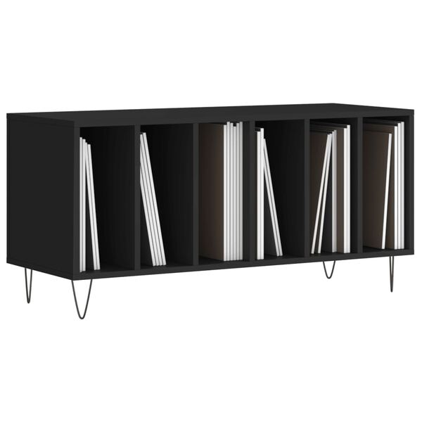 vidaXL Έπιπλο Δίσκων Μαύρο 100 x 38 x 48 εκ. από Επεξεργασμένο Ξύλο