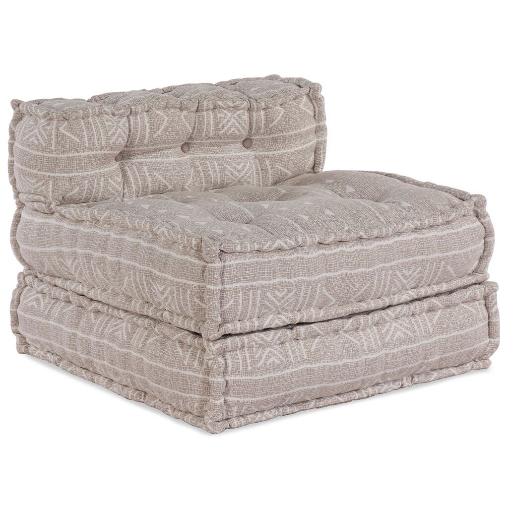 vidaXL Modular Pouffe Ανοιχτό Καφέ 70x70x54 Ύφασμα